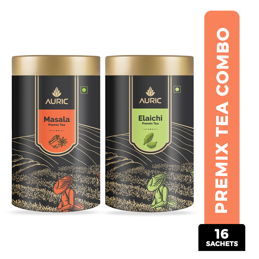 Auric Assorted Premix Tea in taste of Elaichi & Masala 16 Sachets